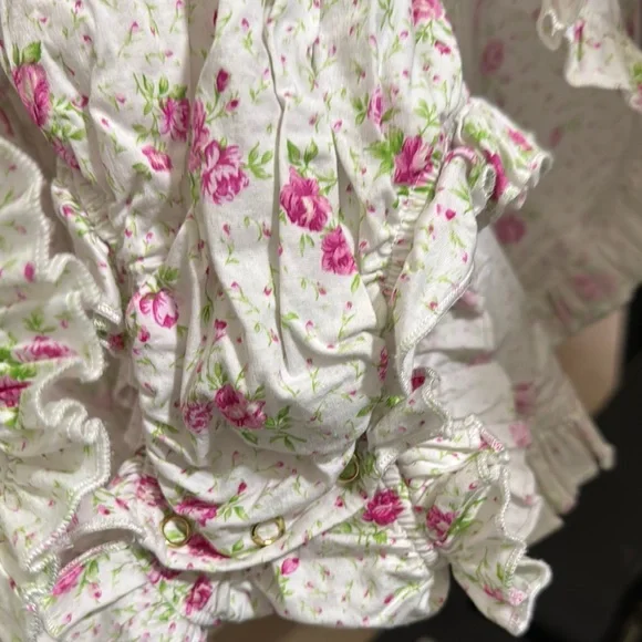 Floral White and Pink Kids Dress